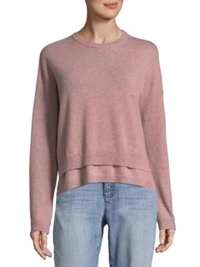 Shop Inhabit Double Crew Cashmere Sweater In Thistle