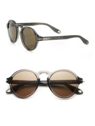 Shop Givenchy 51mm Round Acetate Sunglasses In Grey