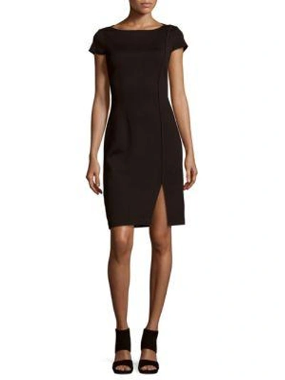 Shop St John Milano Knit Sheath Dress In Caviar