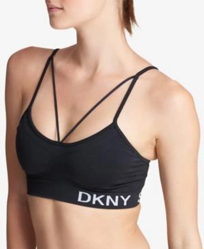 Shop Dkny Sport Strappy Low Impact Sports Bra In Black