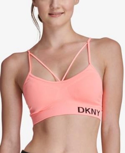 Shop Dkny Sport Strappy Low-impact Sports Bra In Lava