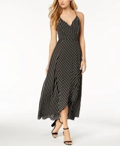Shop Bardot Striped Wrap Maxi Dress In Black/white