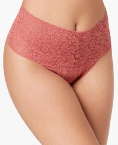 Shop Hanky Panky Plus Size Retro Thong 9k1926x In Pink Sands