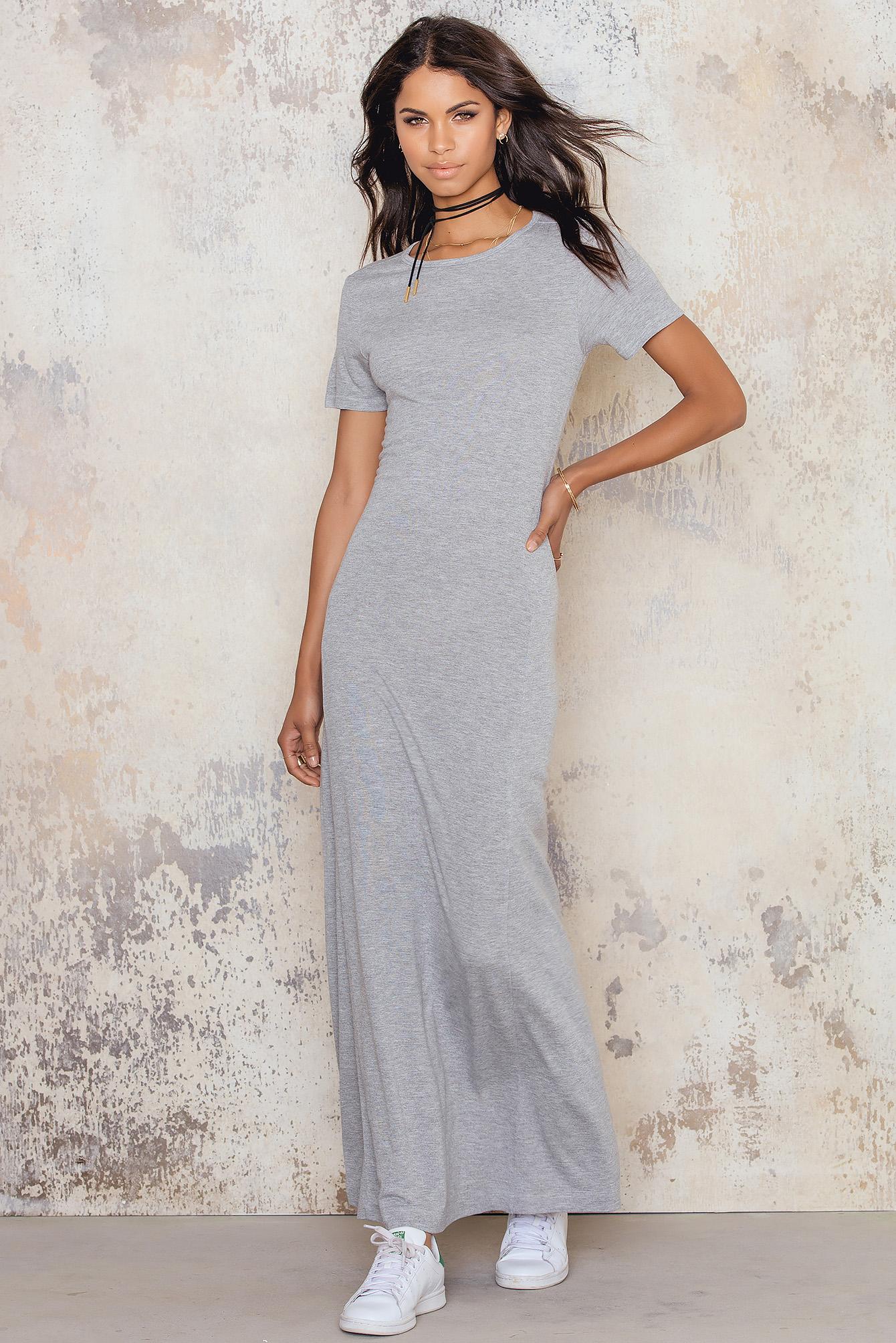 grey t shirt maxi dress