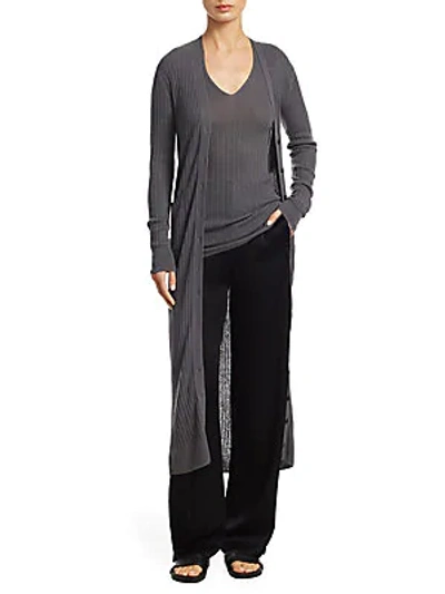 Shop Vince Cashmere Long Cardigan In Shadow