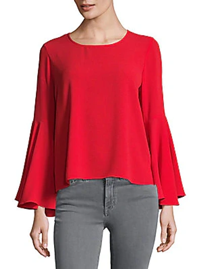 Shop Vince Camuto Bell-sleeve Top In Bright Crimson