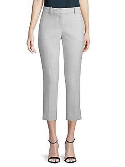 Shop Theory Treeca Melange Cropped Trousers In Light Grey Melange