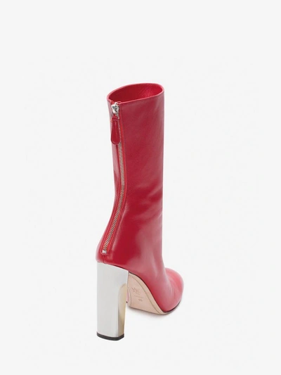 Shop Alexander Mcqueen Sculpted Heel Boot In Deep Red