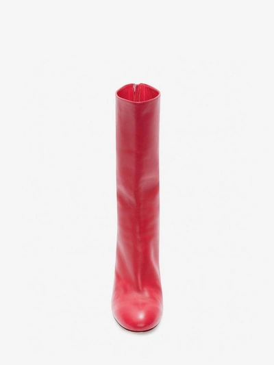 Shop Alexander Mcqueen Sculpted Heel Boot In Deep Red