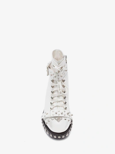 Shop Alexander Mcqueen Hobnail Ankle Boot In Ivory