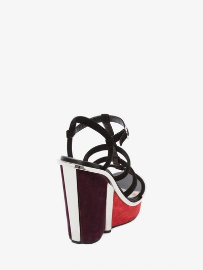 Shop Alexander Mcqueen Wedge Sandal In Deep Purple/orange