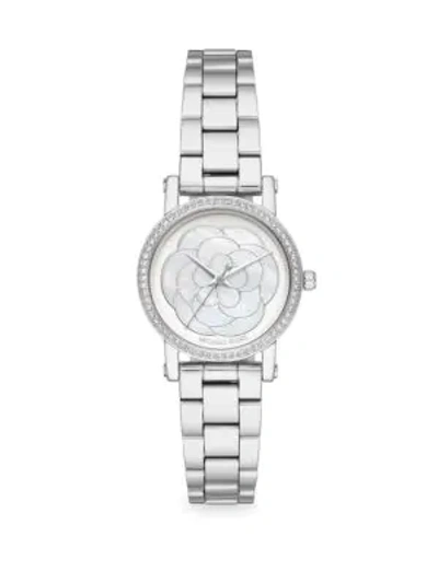 Shop Michael Kors Petite Norie Stainless Steel Bracelet Watch In Silver