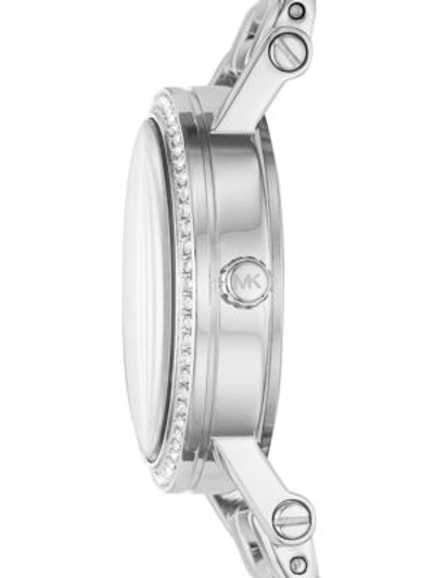 Shop Michael Kors Petite Norie Stainless Steel Bracelet Watch In Silver
