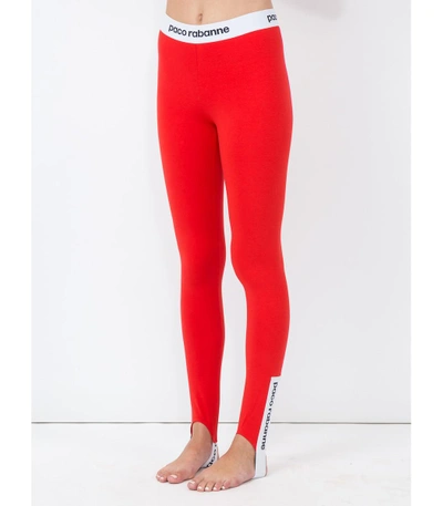 Shop Paco Rabanne Red Stirrup Trousers
