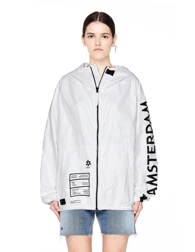 Shop Ueg Amsterdam Printed Tyvek Jacket In White