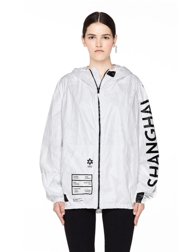Shop Ueg Shanghai Printed Tyvek Jacket In White