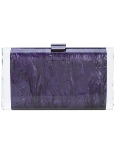 Shop Edie Parker Lara Solid Clutch - Purple