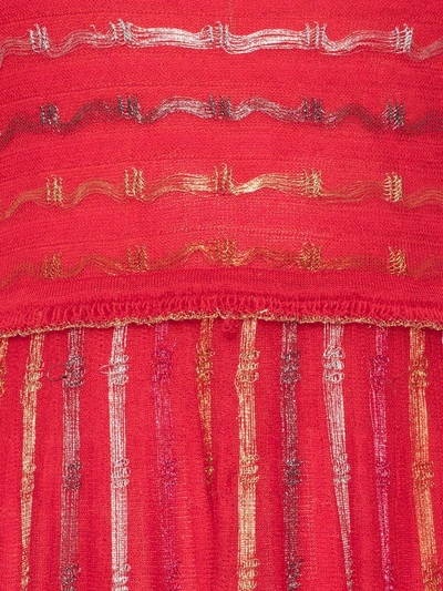 Shop Alexander Mcqueen Sheer Knit Mini Dress In Red/multicolor
