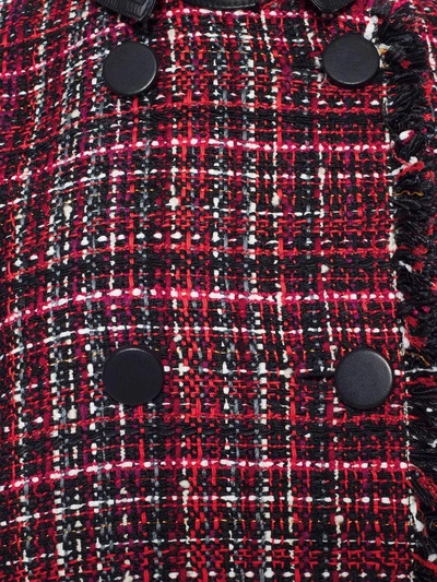 Shop Alexander Mcqueen Double-breasted Tweed Coat In Black Mix