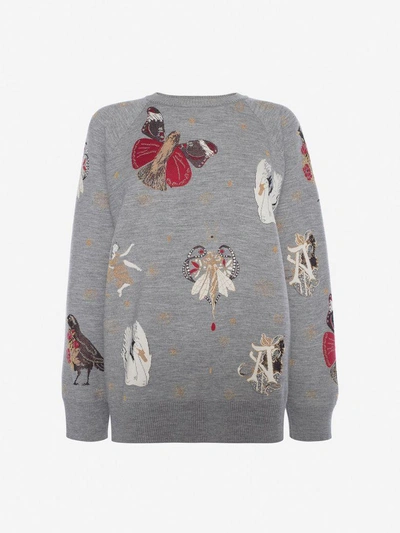 Shop Alexander Mcqueen Gothic Fairytale Sweatshirt In Grey/multicolor