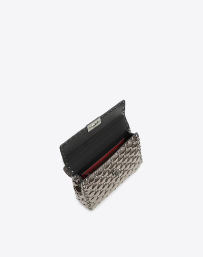 Shop Valentino Medium Pvc Metallic Spike Bag In Lead