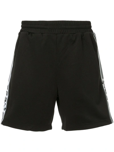 Shop Ktz Stripe Detail Logo Shorts - Black
