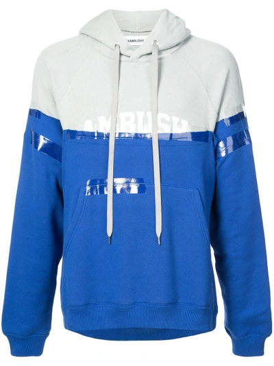 Shop Ambush Colour-block Logo Hoodie In Blue