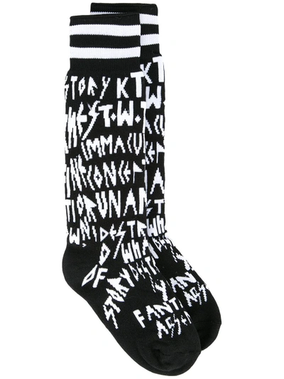 Shop Ktz Printed Socks In Black