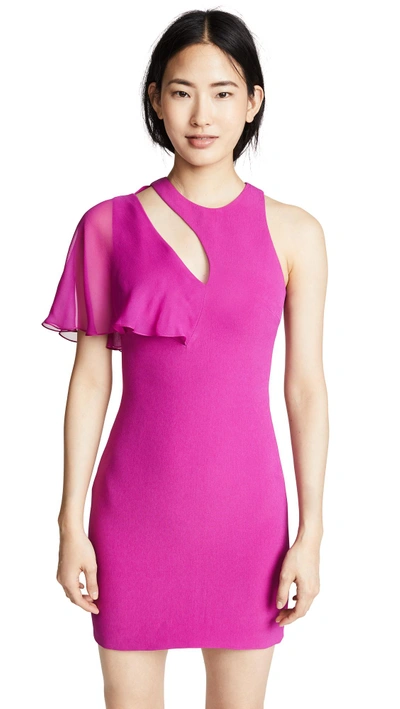 Shop Cushnie Et Ochs Mini Dress With Cutout In Magenta