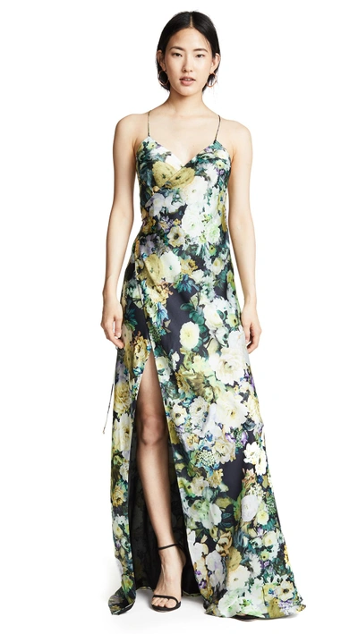 Michelle mason deals strappy wrap gown
