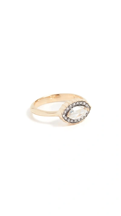 Shop Sorellina 18k Gold Marquise Diamond Ring In Gold/clear