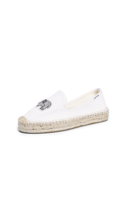 Shop Soludos Elephant Beaded Smoking Slippers In White
