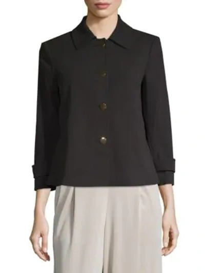 Shop Calvin Klein Tab-sleeve Button Jacket In Black
