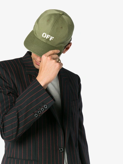 Shop Off-white X Browns Green Embroidered Logo Cap