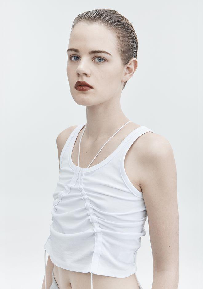 Alexander Wang Jersey Crop Top With Side Ties In White | ModeSens