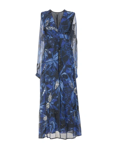Shop Just Cavalli Woman Maxi Dress Blue Size 2 Viscose, Plastic, Polyamide