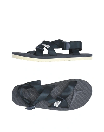 Shop Suicoke Sandals In Dark Blue