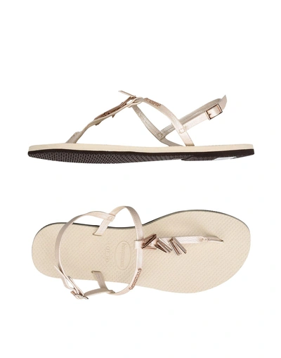 Shop Havaianas Flip Flops In Beige