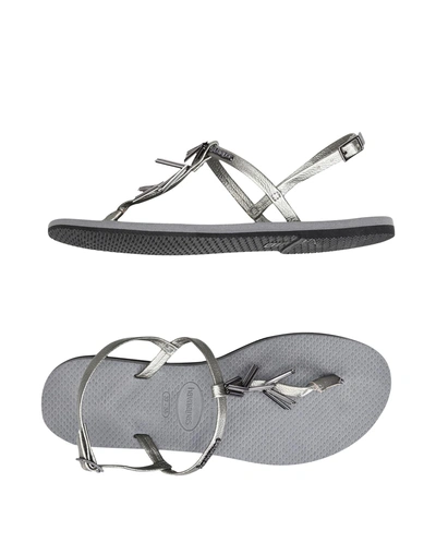 Shop Havaianas Flip Flops In Grey