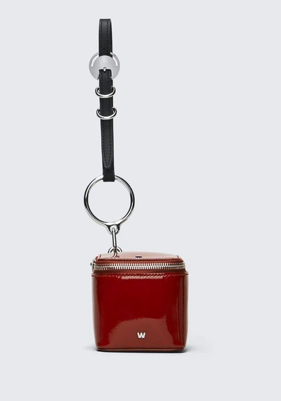 Shop Alexander Wang Patent Ace Cube Wristlet In Red