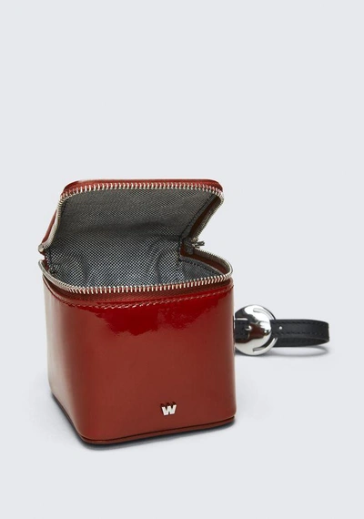 Shop Alexander Wang Patent Ace Cube Wristlet In Red