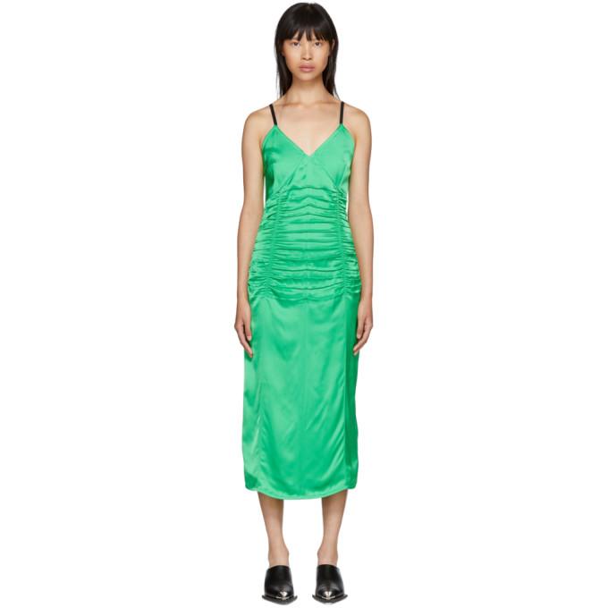 helmut lang ruched satin dress