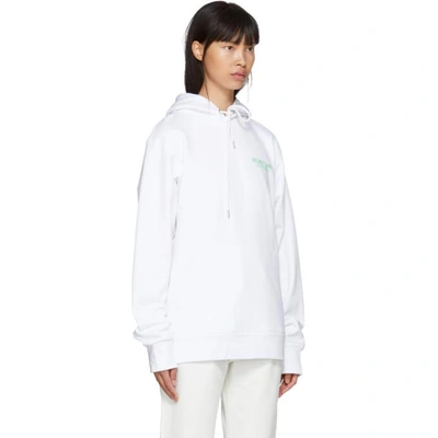 Shop Helmut Lang White Logo Hoodie In White W Gre