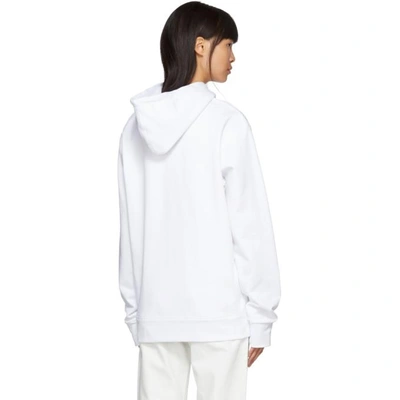 Shop Helmut Lang White Logo Hoodie In White W Gre