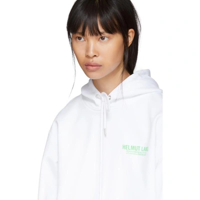 Shop Helmut Lang White Logo Hoodie In White W Gre