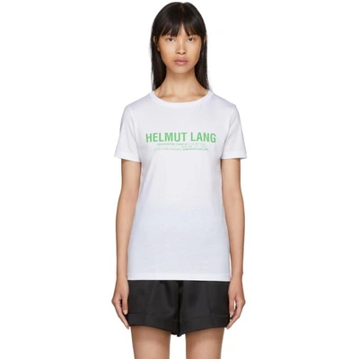 Shop Helmut Lang White Logo T-shirt In Wht/poison