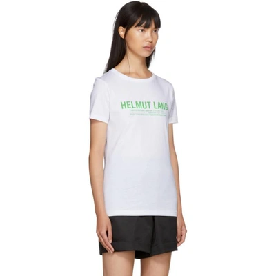 Shop Helmut Lang White Logo T-shirt In Wht/poison