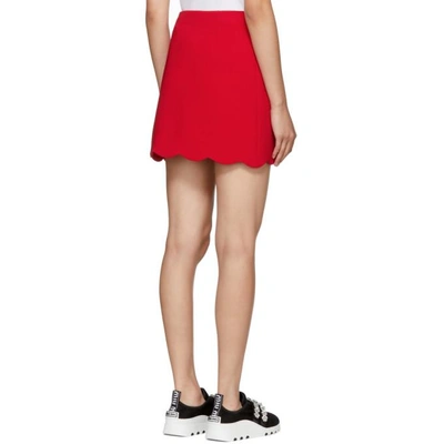 Miu Miu A-line Cady Mini Skirt W/ Scalloped Hem In F0011 Red