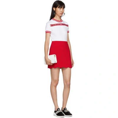 Shop Miu Miu Red Cady Scalloped Hem Miniskirt In F0011 Red