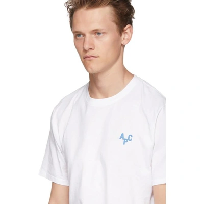 Shop Apc A.p.c. White And Blue Emeric T-shirt In Iab Bleu Cl